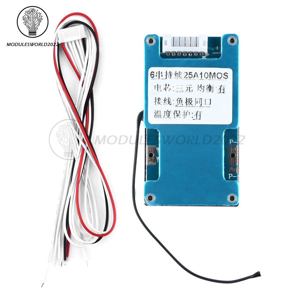6S 15A 20A 25A Li-ion Battery Charge Protection Board Balanced Temp Protection