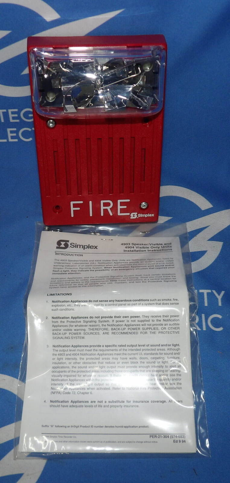 NIB Simplex 4903-9145 0626234 24VDC Strobe Light Fire Alarm + 1 Year Warranty