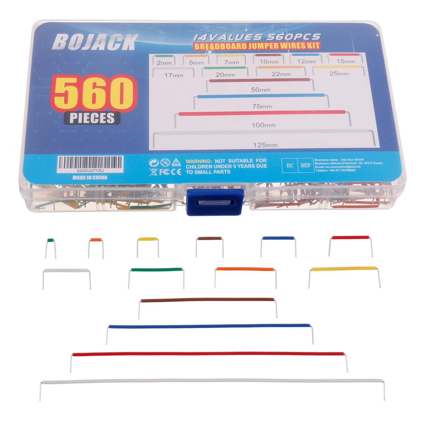 14 Vaules 560 Pcs 2-125Mm Solderless Flexible Breadboard Connecting Line Cables