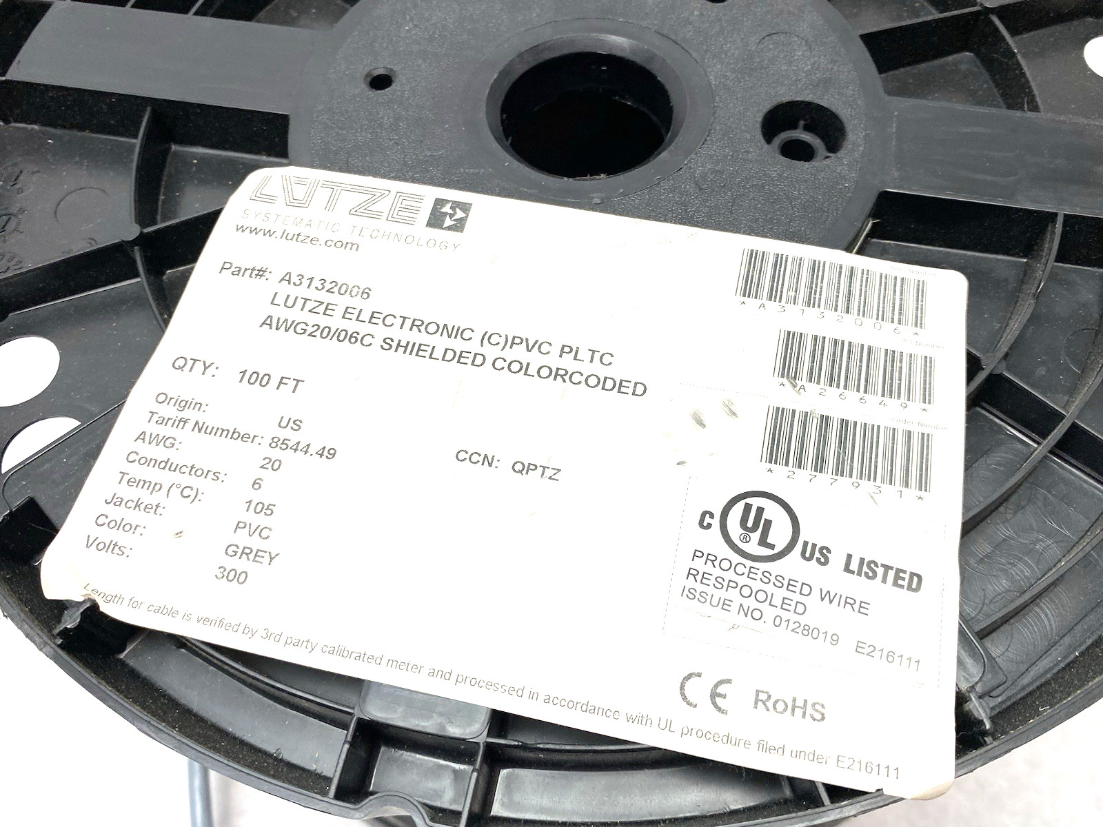 Lutze A3132006 Flexible Electronic Cable (C) PLTC PVC Shielded SOLD IN 10′ UNITS