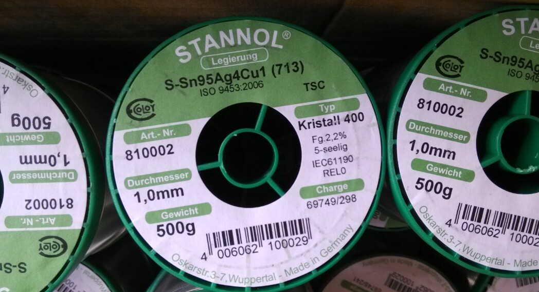 STANNOL lead-free 3.8% silver solder wire 5-core 1.0mm fever audio exceed WBT