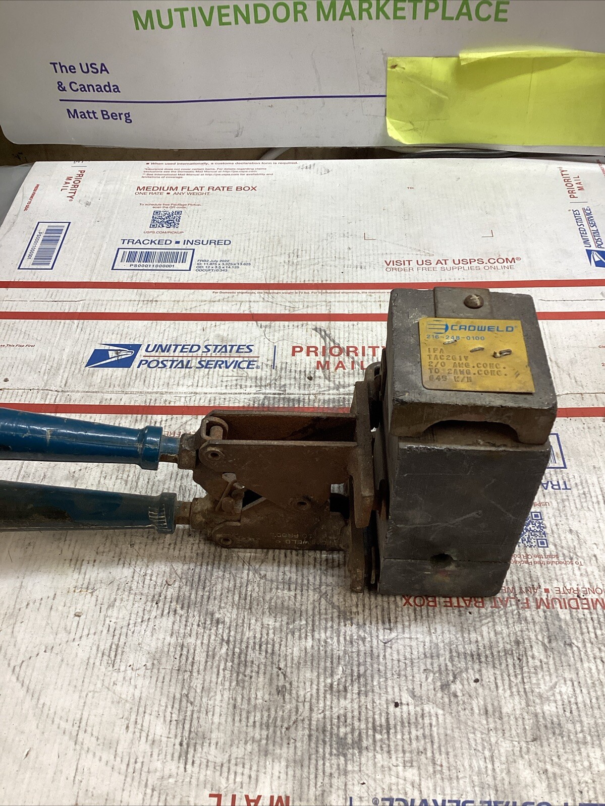 ERICO CADWELD IPA TAC2G1V MOLD 2/0 AWG RUN & TAP 2 AWG #45 CART ED4U 3295