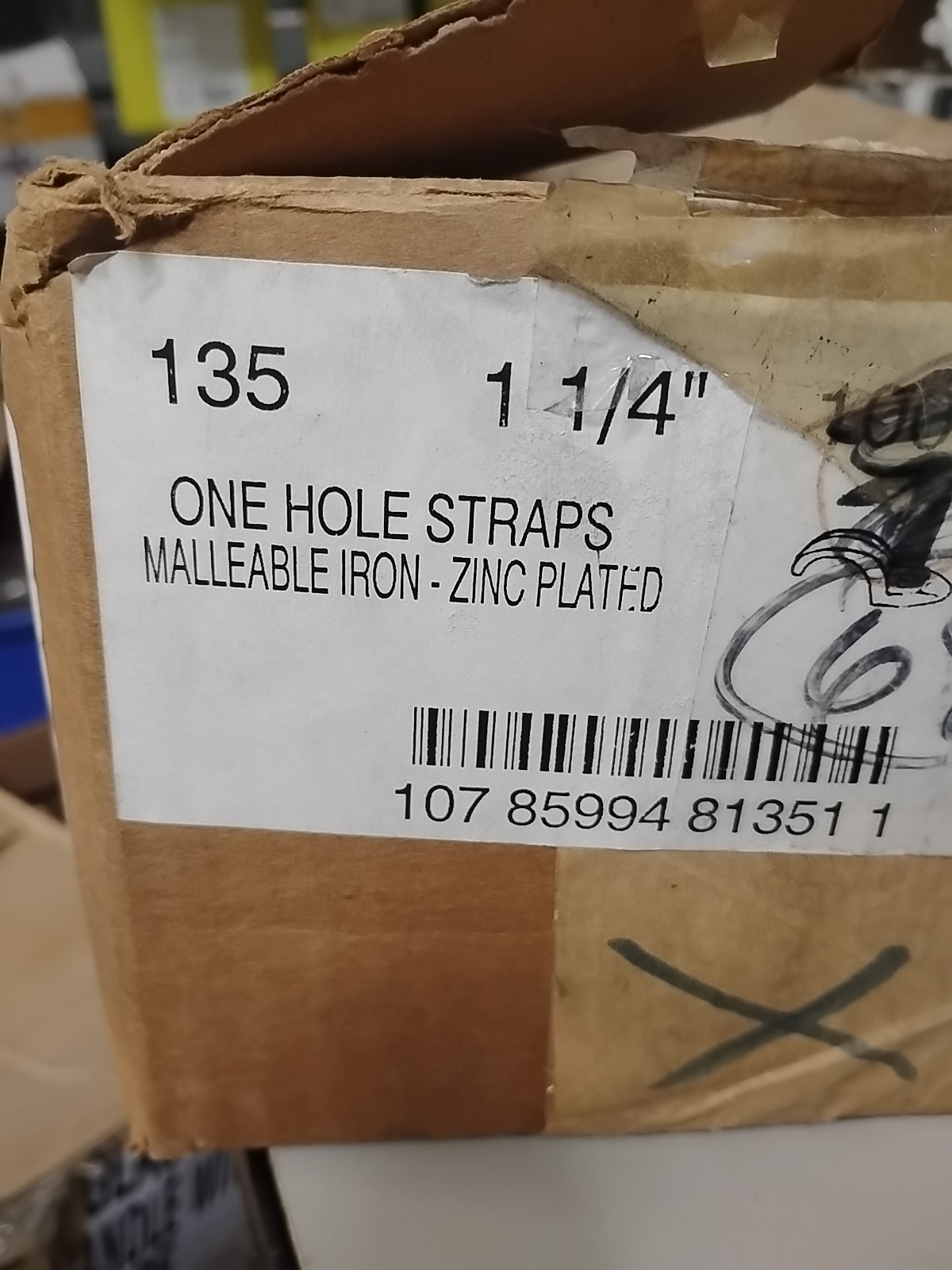 SEPCO 135, 1-1/4″, Iron, 1-Hole Click-On, IMC/Rigid Conduit Strap, 68 PIECES NOS