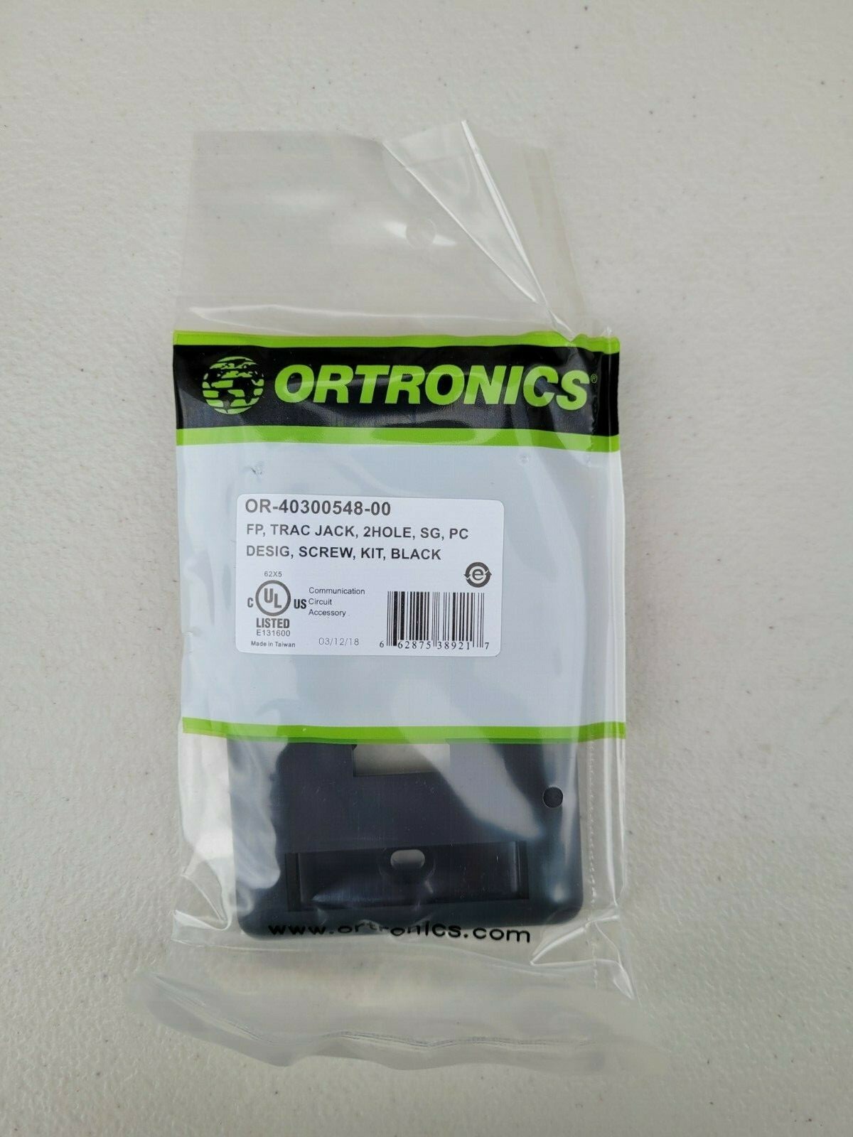Brand New Box of 20 Ortronics OR-40300548-00 FP, TracJack 2 hole SG PC CVR Black