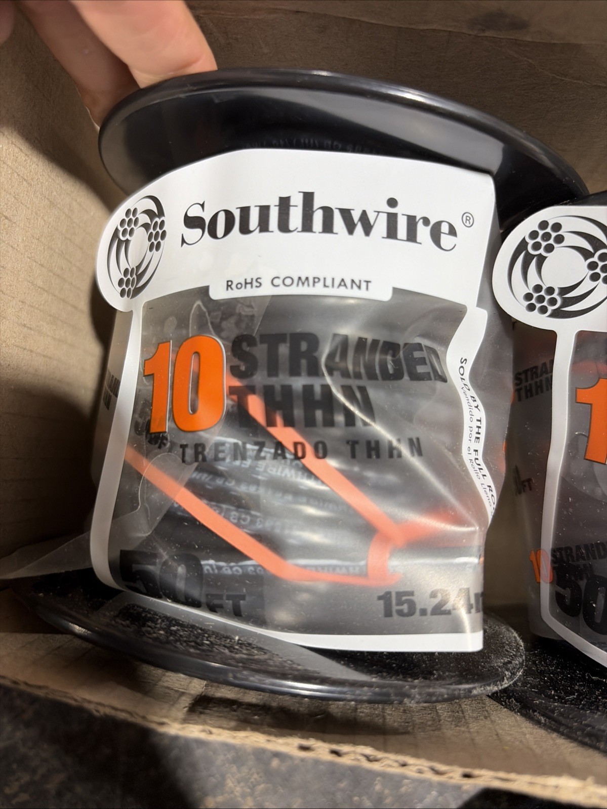 Southwire 10 Stranded Building Wire Black 50 Ft THHN LOT X 2