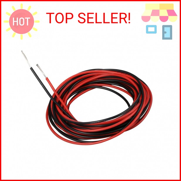 BNTECHGO 26 Gauge Silicone Wire 10 ft red and 10 ft Black Flexible 26 AWG Strand