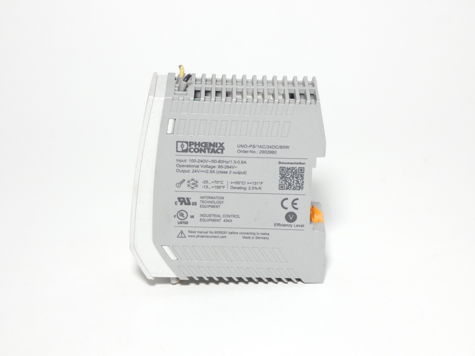 Phoenix Contact 2902992 UNO-PS/1AC/24DC/60W UNO DIN-rail Power Supply Unit