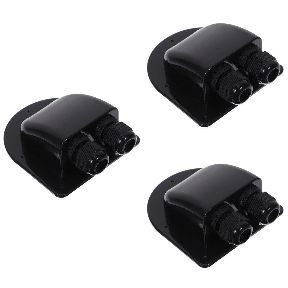 Set of 3 Waterproof Cable Pass Through Double Solar-cable-entry Dual Hole
