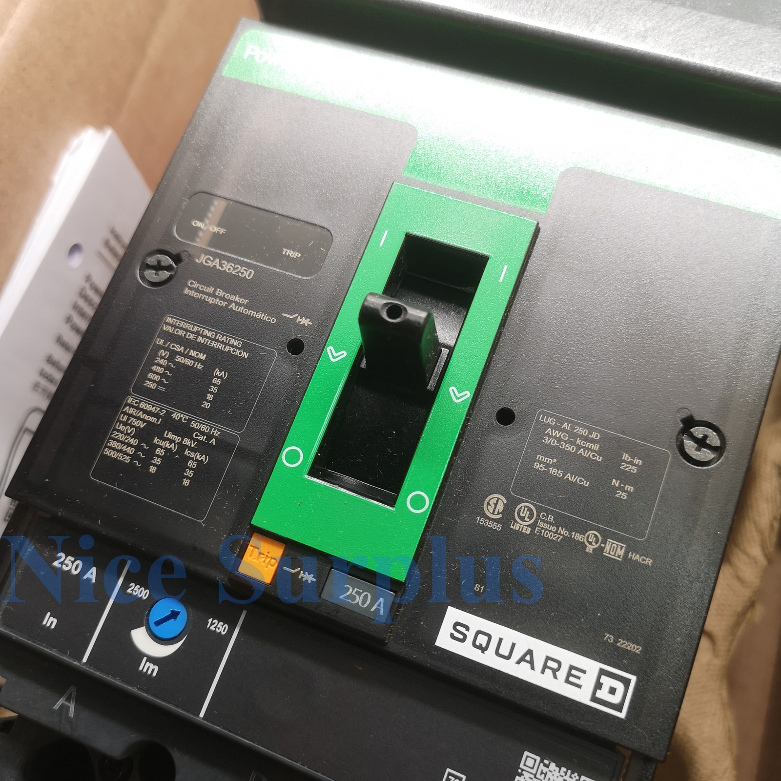 SQUARE D JGA36250 circuit breaker New in Box #186088-091