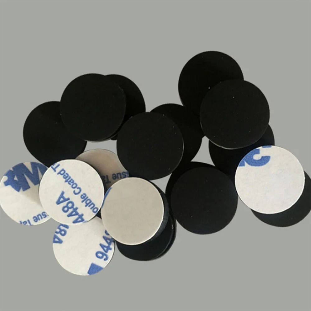 Black 4 -179mm Silicone Rubber Feet Non Slip Round Anti Impact Self Adhesive Pad
