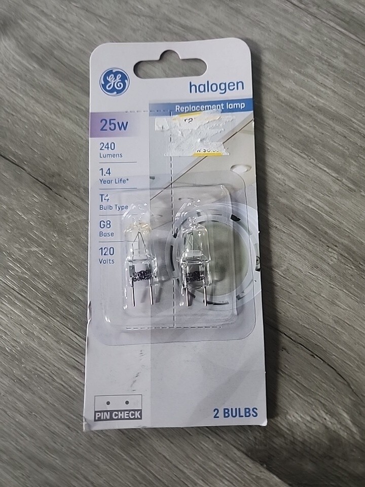 GE 25-Watt T4 Quartz Halogen Light Bulbs 2-Pk 240 Lumens 84886