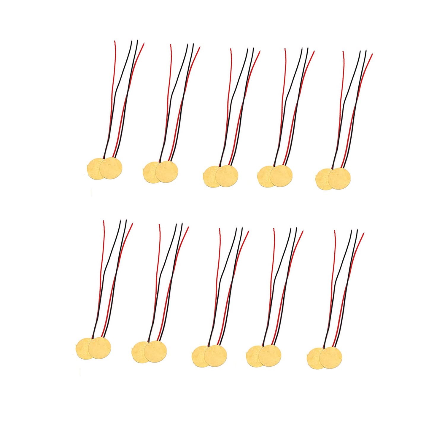 20PCS 12mm Piezo Elements Sounder Sensor Trigger Drum Disc + Wire Copper