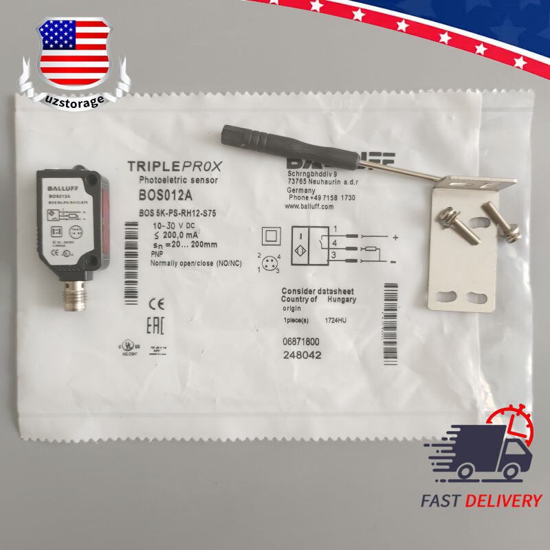 For BALLUFF BOS012A BOS 5K-PS-RH12-S75 Photoelectric Sensor 10-30V PNP 20-200mm