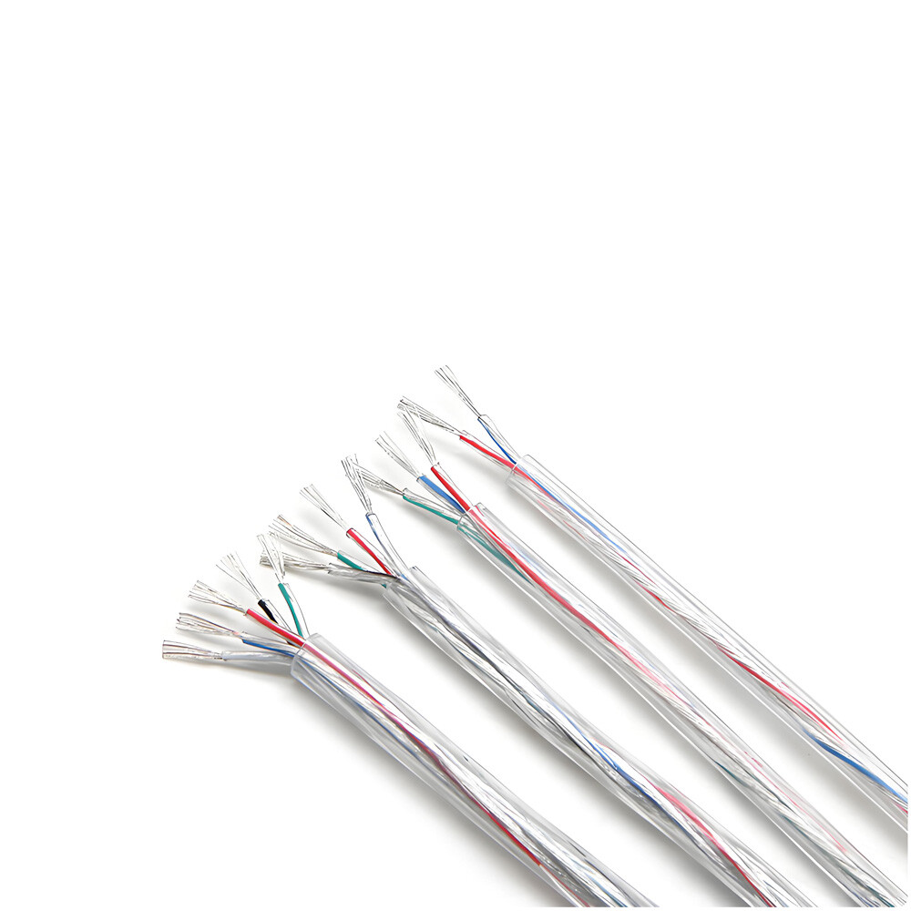 2-5 Core Transparent Flexible Cable 16-28 AWG Stranded Electrical Flex Wire LED