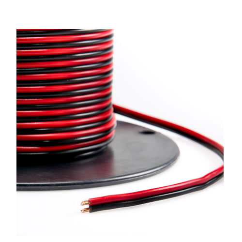 Red/Black Bonded Zip Cord Easy ID Low Voltage Cable (Gauge: 10, Length: 25 feet)