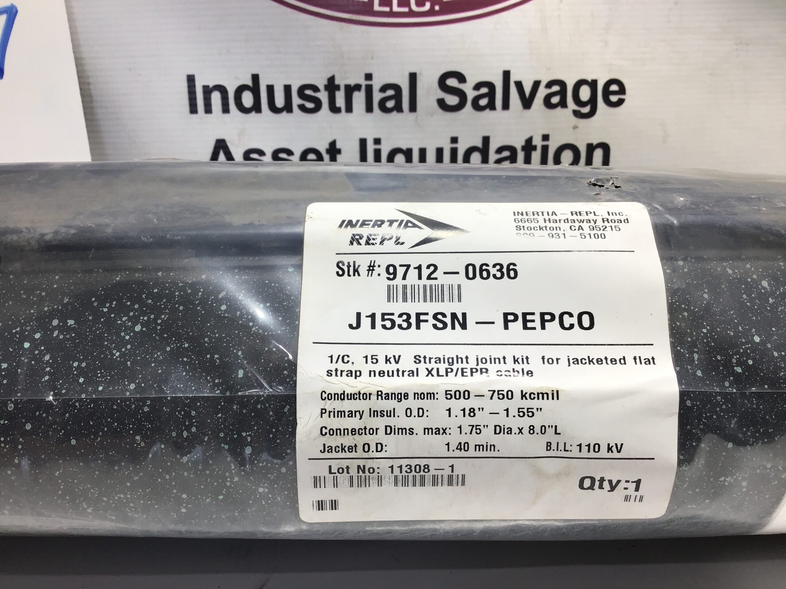 INERTIA REPL J153FSN-PEPCO Joint Kit Jacketed Flat Strap neutral XLP/EPR cable 