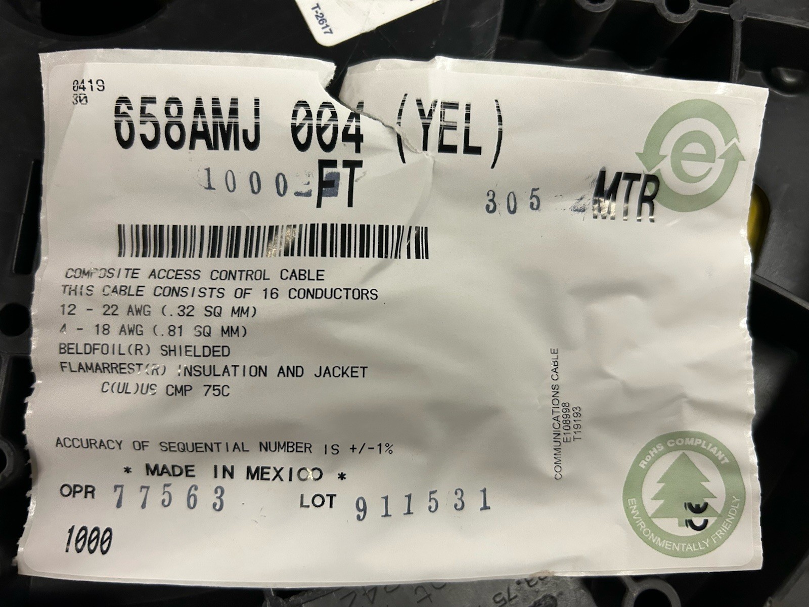 BELDEN 658AMS-000-1000 / 658AMS0001000 (BRAND NEW)