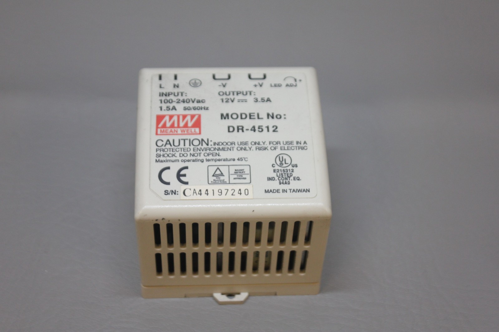 MEAN WELL DR-4512 DIN RAIL POWER SUPPLY