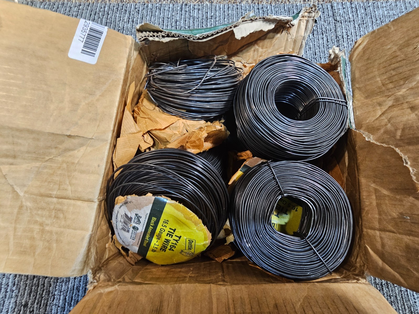 (QTY 12) LH Dottie TY164 400′ Tie Wire, Carbon Annealed Steel, 16.5 AWG, Black