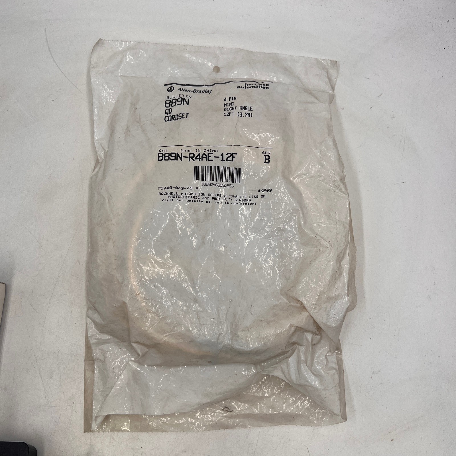 NEW Allen Bradley 889N-R4AE-12F 4 Pin Mini Right Angle Cordset 12ft
