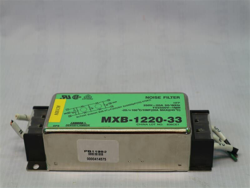 Densei-Lambda MXB-1220-33 MXB122033 Noise Filter Made in China 250V 20A 50/60Hz