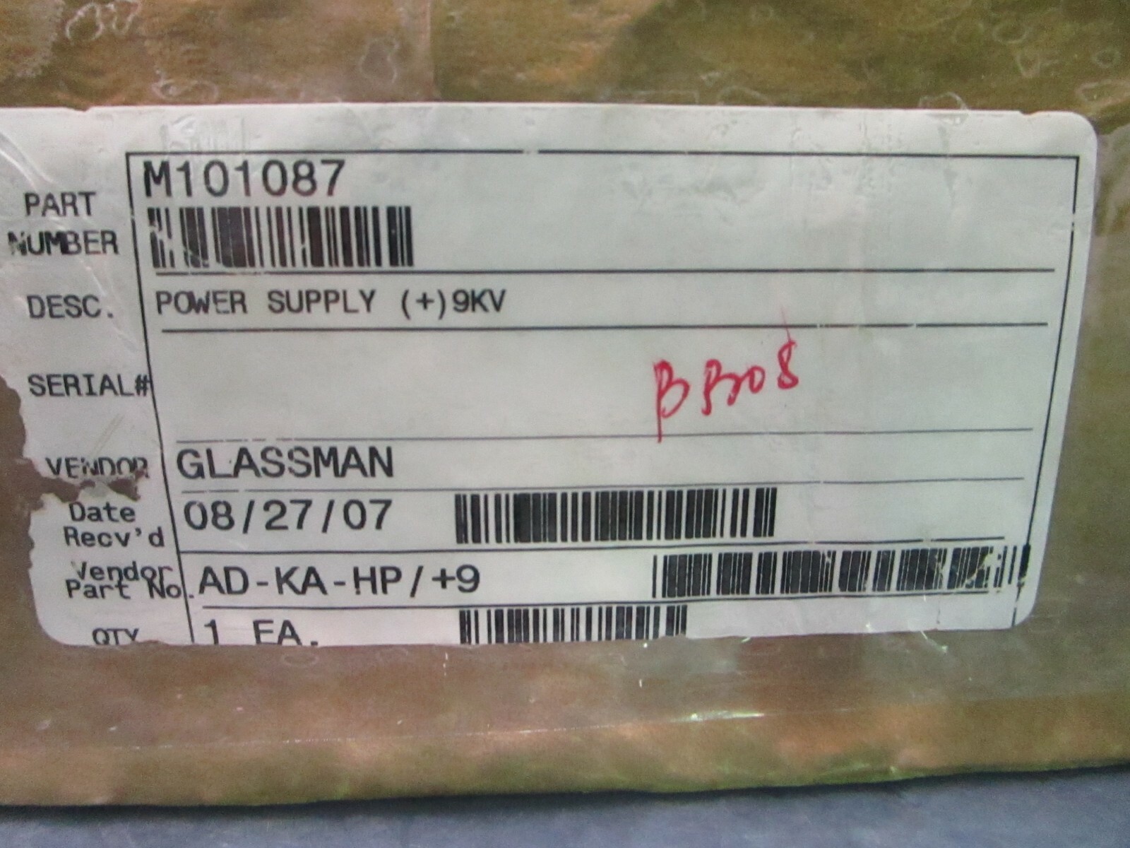 Glassman PCA1033 High Voltage Board, POWER SUPPLY, PCA 1022, REV F, 103443