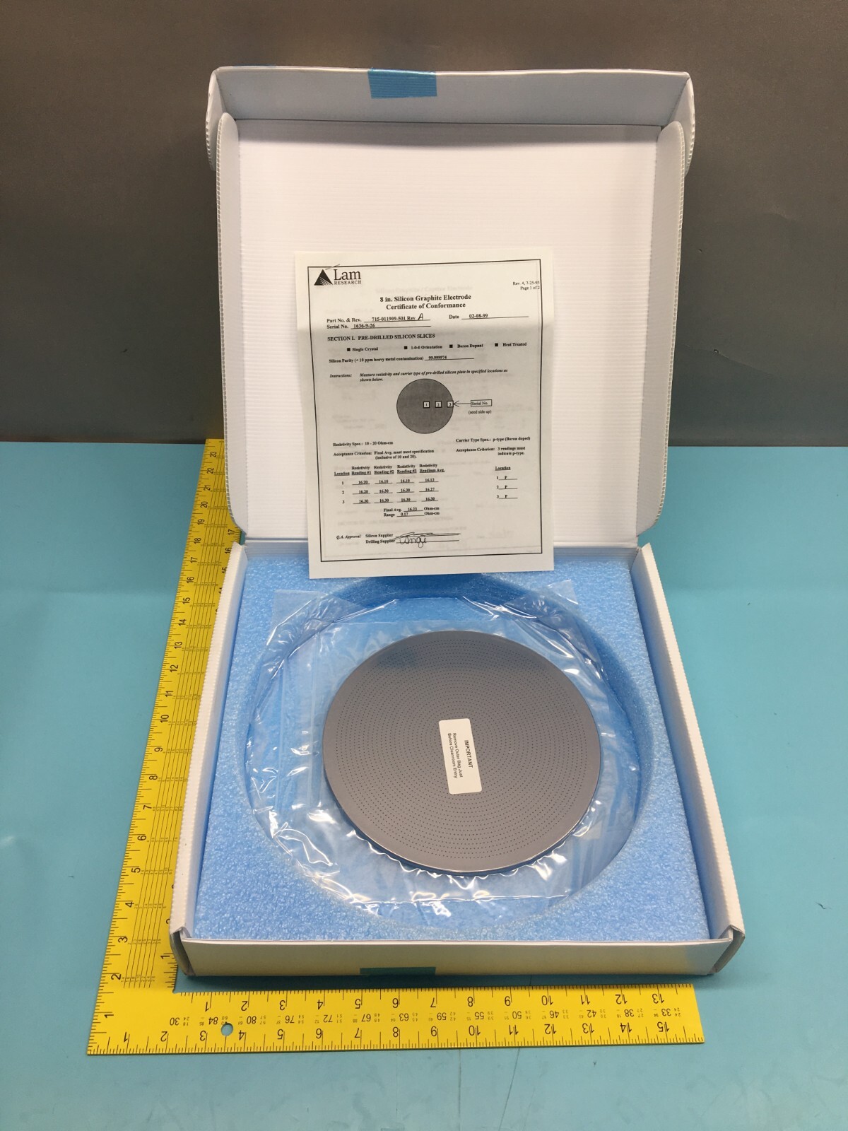 LAM 715-011909-501 PLATE, UPPER ELCTDRODE 8″ POLISHED CAPTIVE, 123495