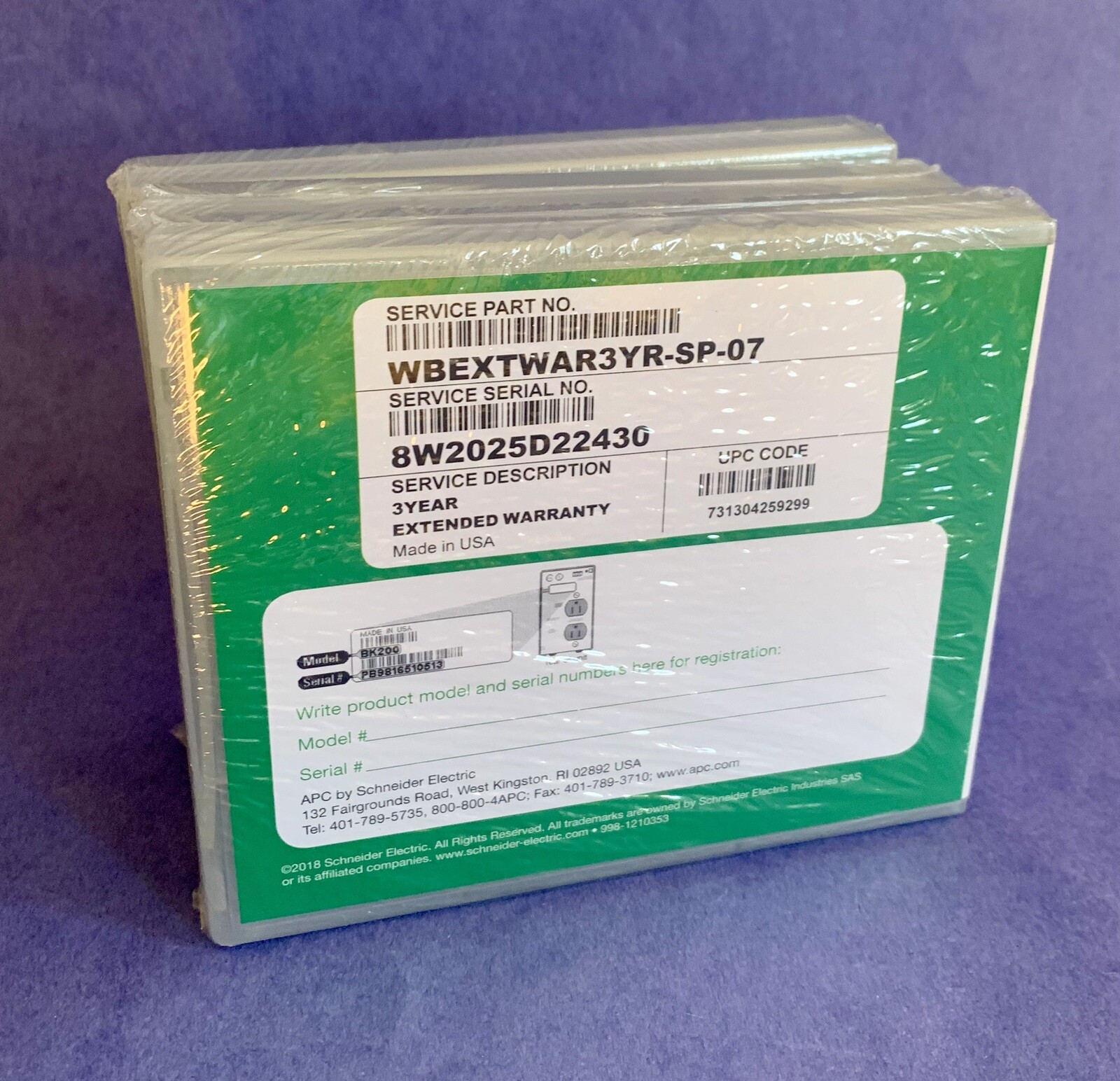 APC Service Pack 3 Year Extended Warranty Level 7 WBEXTWAR3YR-SP-07