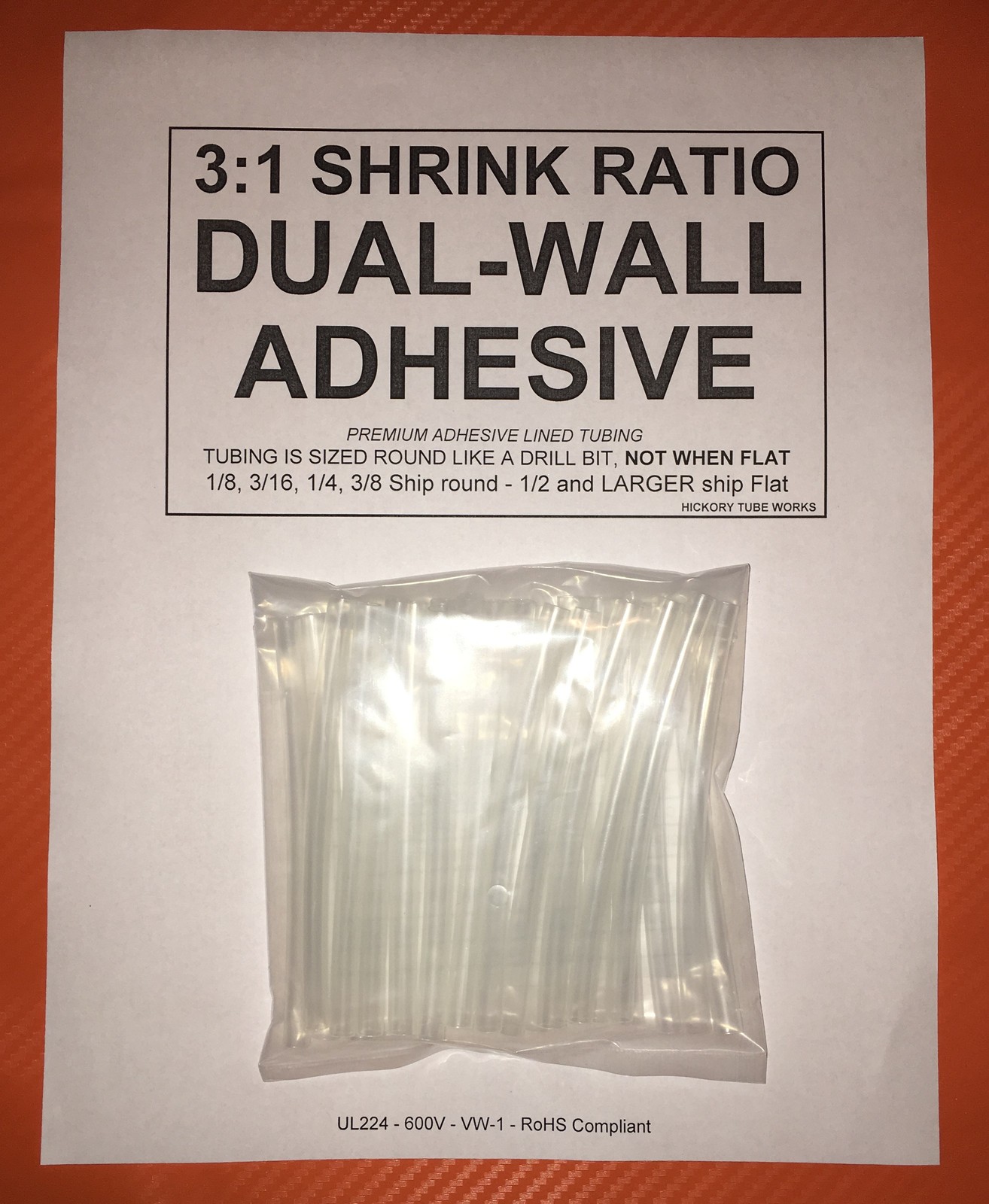 1/8″ / 3mm I.D Clear (4″ 25pcs) Dual-Wall Adhesive Lined 3:1 Heat Shrink Tubing
