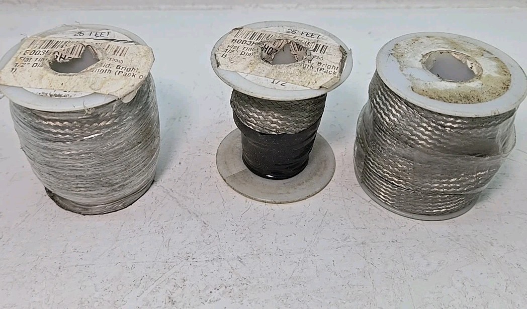 50 FEET 1/2″ BRAIDED GROUND STRAP GROUNDING Tinned Copper Flat Braid