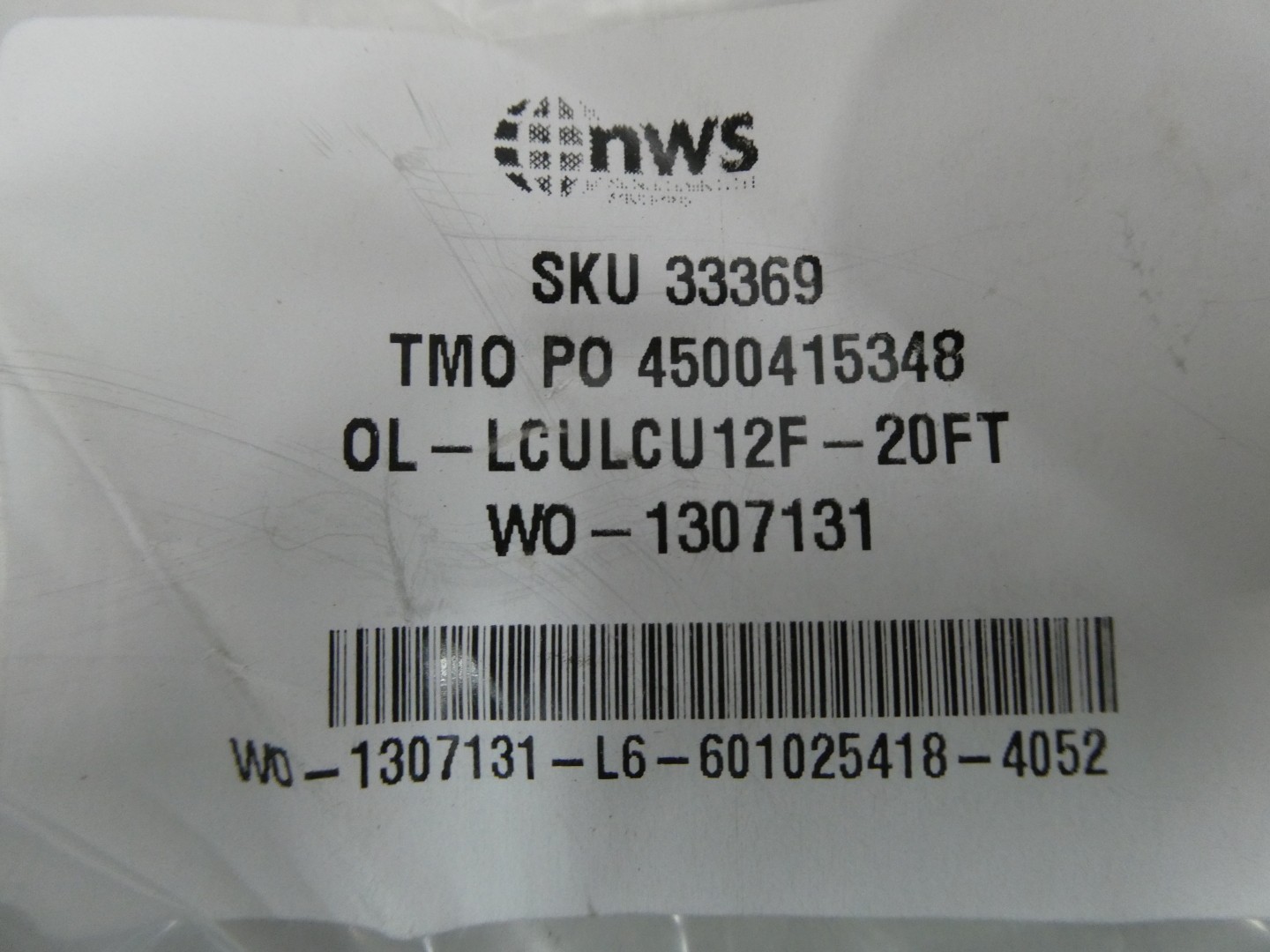 Nws OL-LCULCU12F-20FT Bottom Jumper W/ 6 Fiber Pr Airscale 20ft