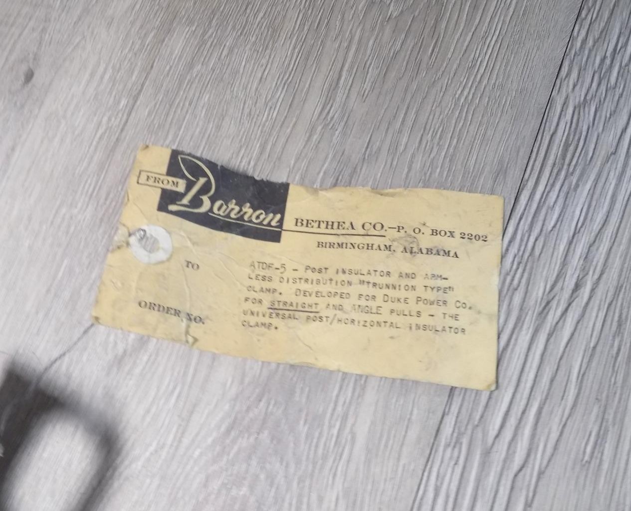 Barron Bethea ATDF-5 Post Insulator