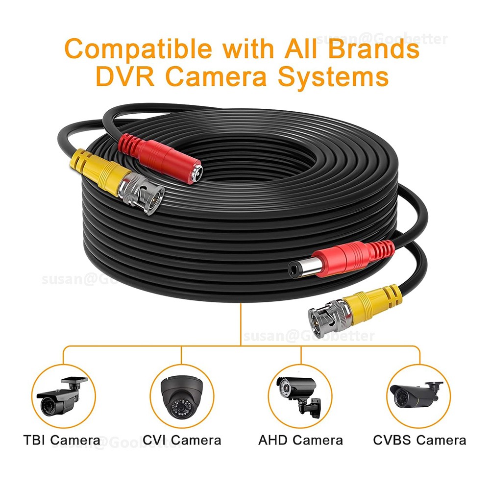 BNC DC POWER VIDEO SECURITY CCTV CAMERA DVR EXTENSION CABLE DATA LEAD WIRE 1-50m