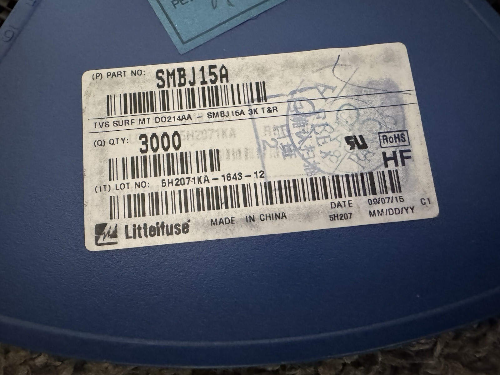 Littelfuse SMBJ15A TVS Diode 15V 600W SMB DO214AA NOS Original