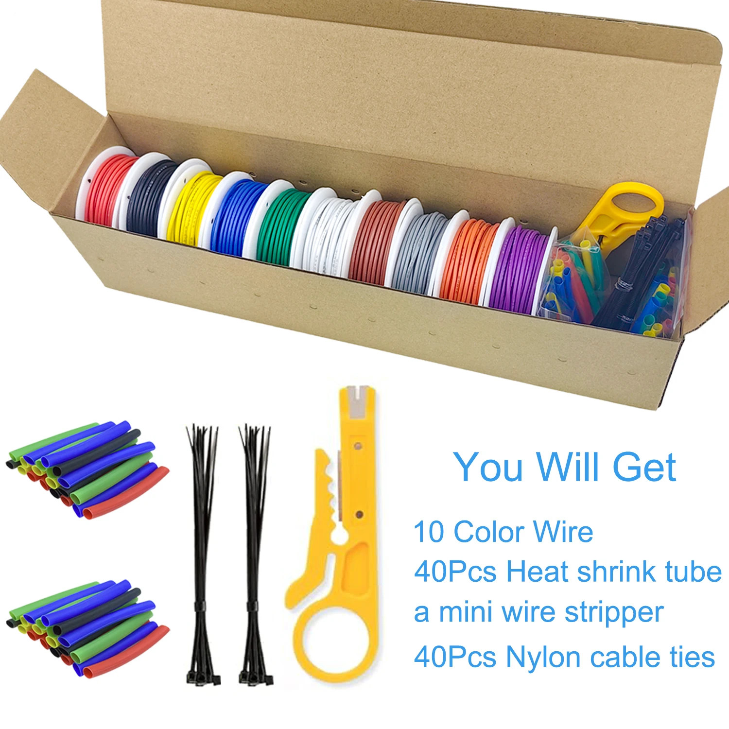 10 Colors in One 16-18-20-22-24-26-28-30 Gauge Silicone Electrical Wire 22 AWG S