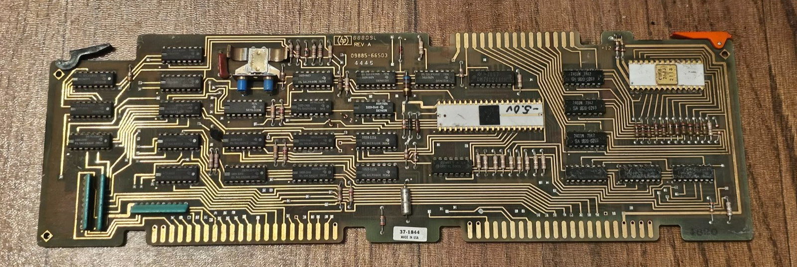 Rare Vintage Retro Gold Ceramic IC 1820-1692 HP Agilent Nanoprocessor Board