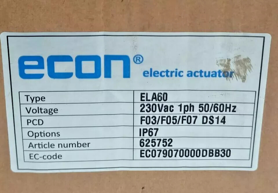 ECON ELECTRIC ACTUATOR ELA60 TYPE 7907 NEW FAST SHIPPING