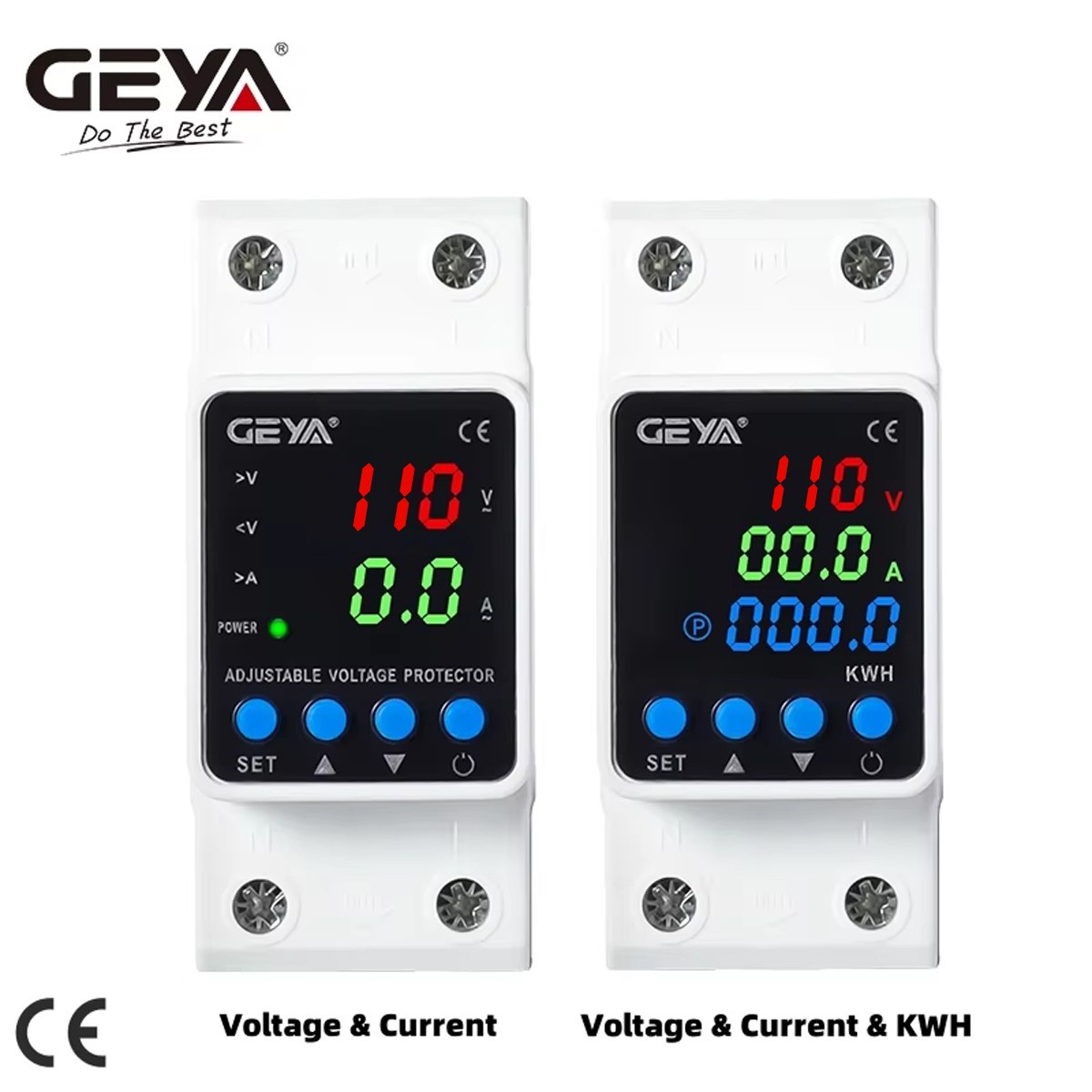 GEYA GPS6 Digital Display Voltage Current KWH Protector Protect 2P 40/63/80A 110