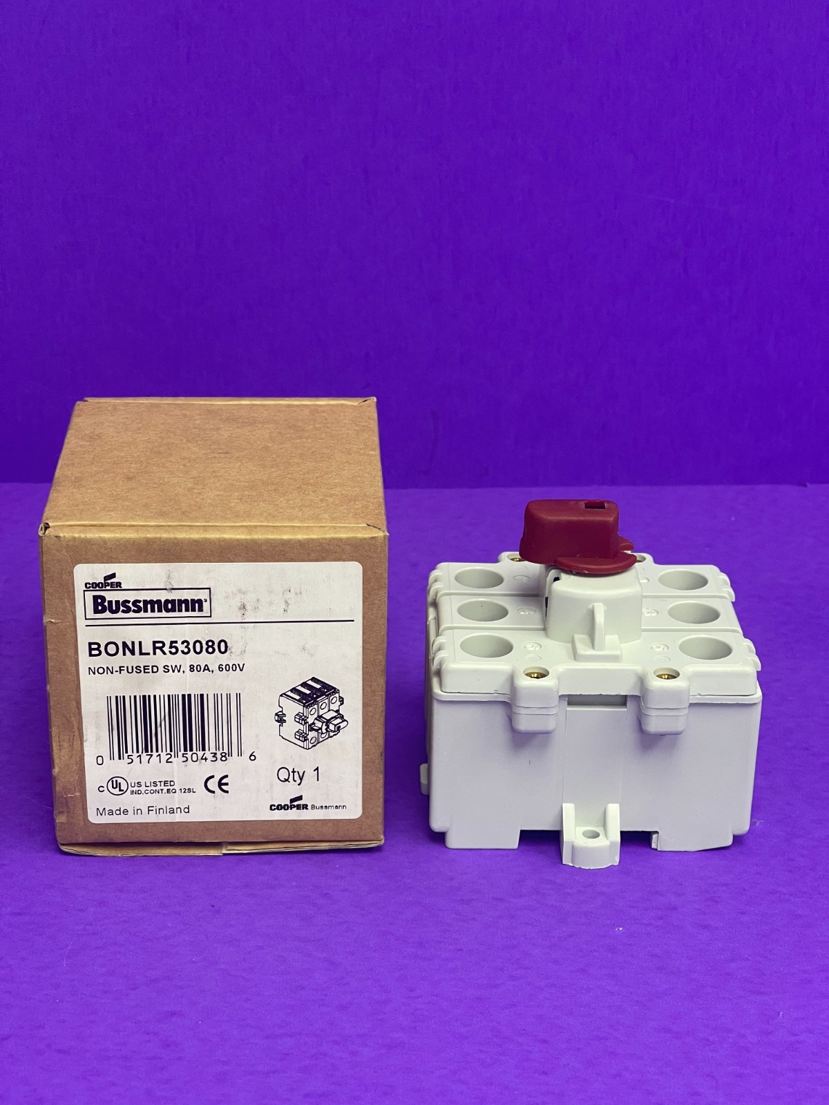 NEW Cooper Bussmann BONLR53080 Non-Fused Switch 80A 600V
