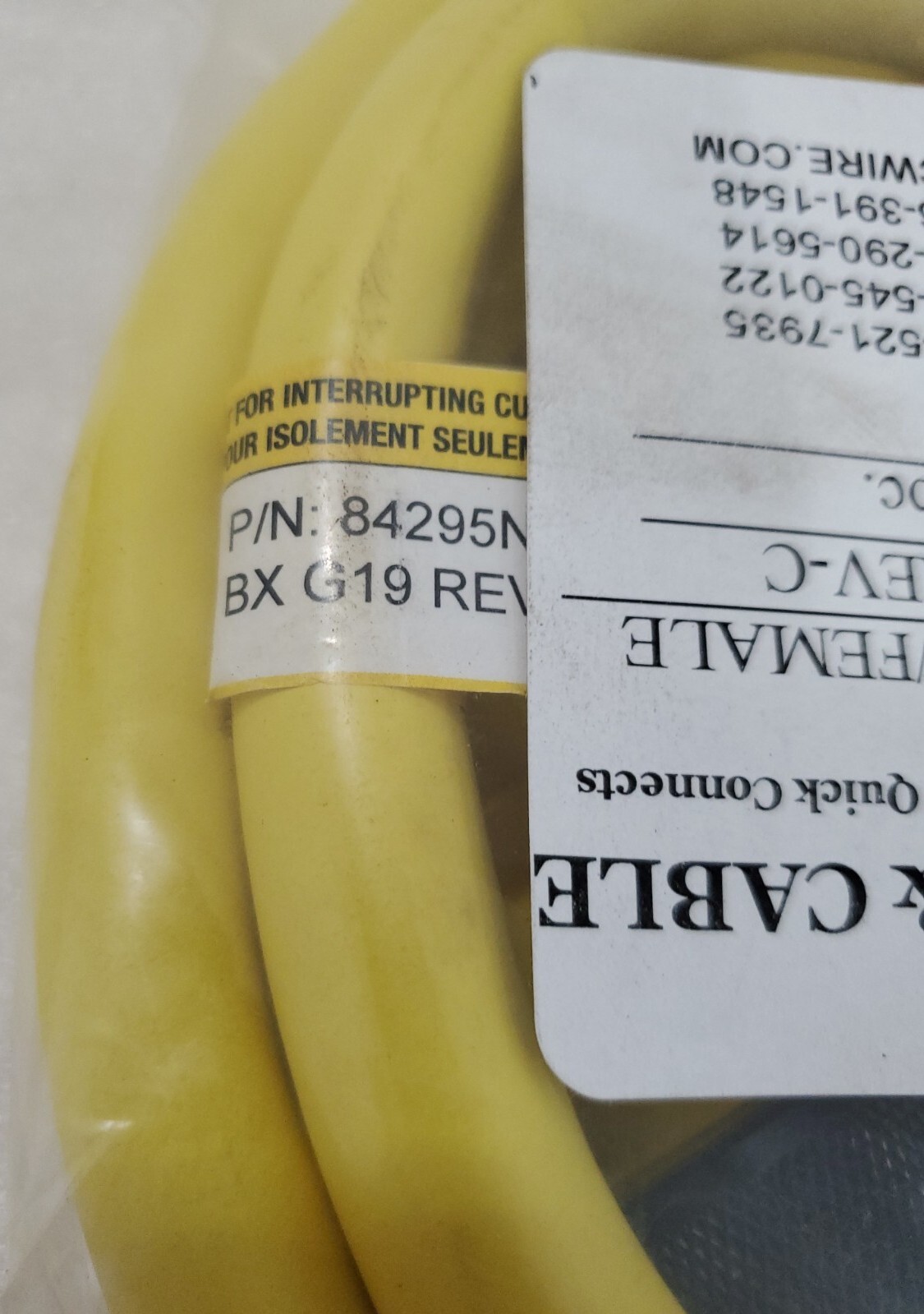 *NEW* TPC Wire & Cable 84295N Rev-C 4P M/F 6’ Super-Trex 12AWG Quick Connects