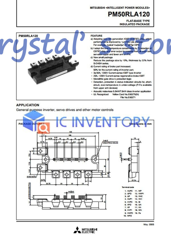 1PCS MITSUBISHI PM50RLA120 Module Power Supply New 100% Quality Guarantee