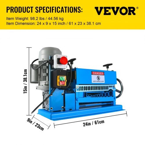 1.5-40MM Electric Cable Stripping Machine 370W, Efficiently Strips Various Metal