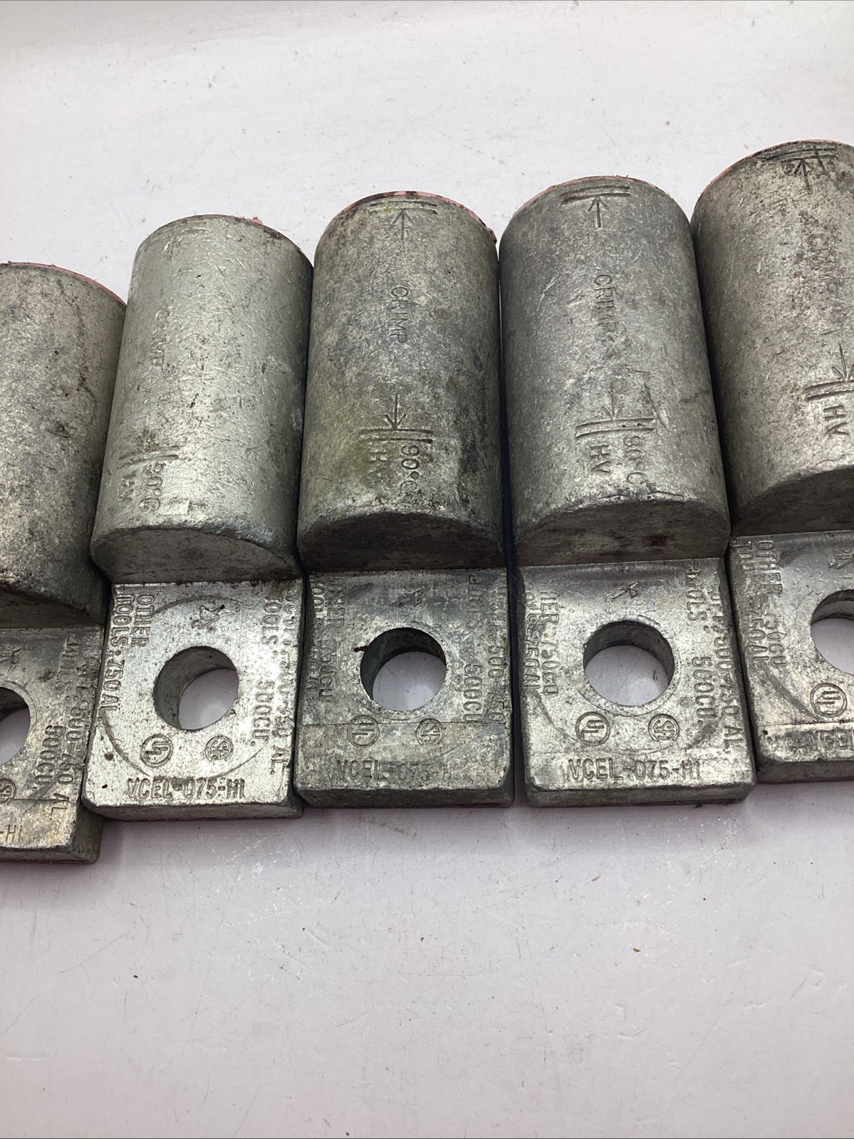 Lot Of 5 Hubbell VCEL-075-H1 1-Hole Compression Lug Terminal 500CU