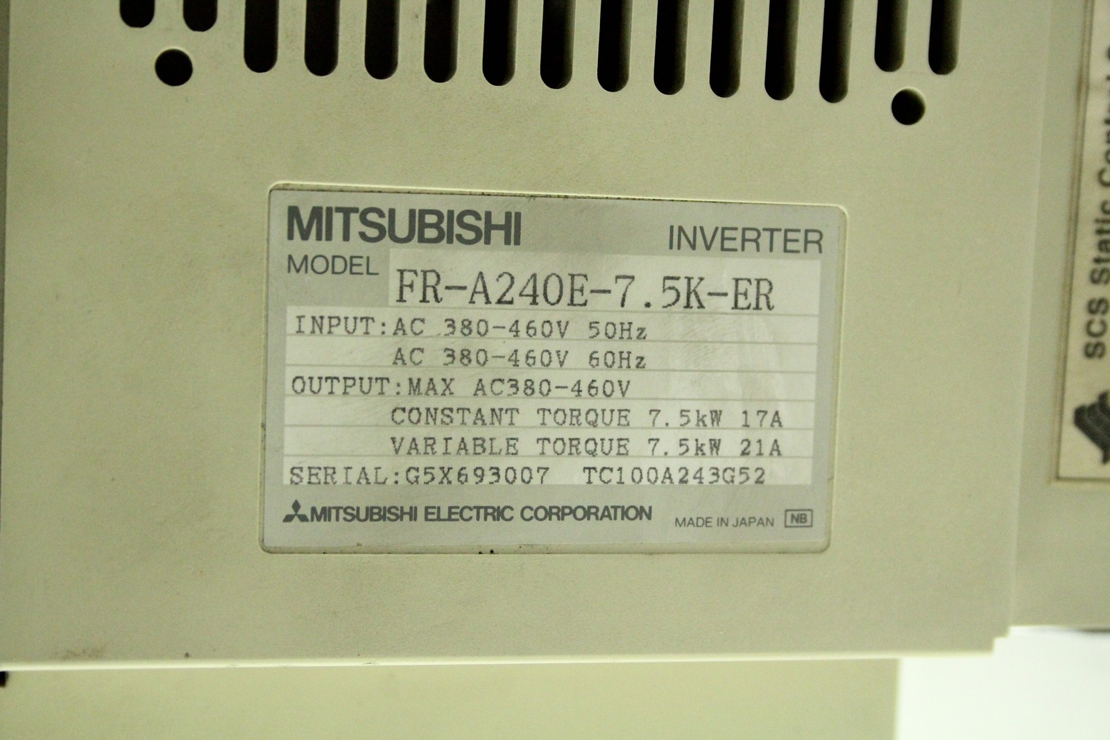MITSUBISHI FR-A240E-7.5K-ER Frequency Inverter Freqrol-A200