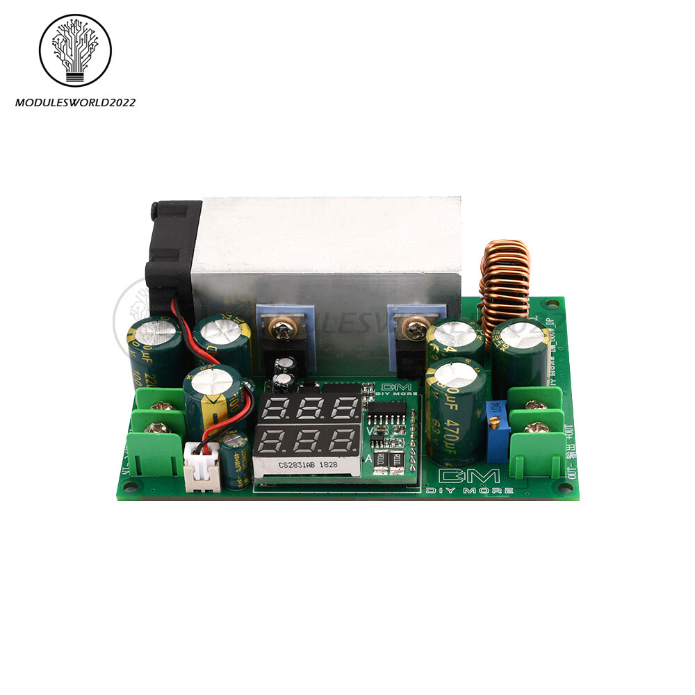DC-DC 12~80V to 2.5~50V 20A Adjustable Buck Step-Down Module with Display 600W