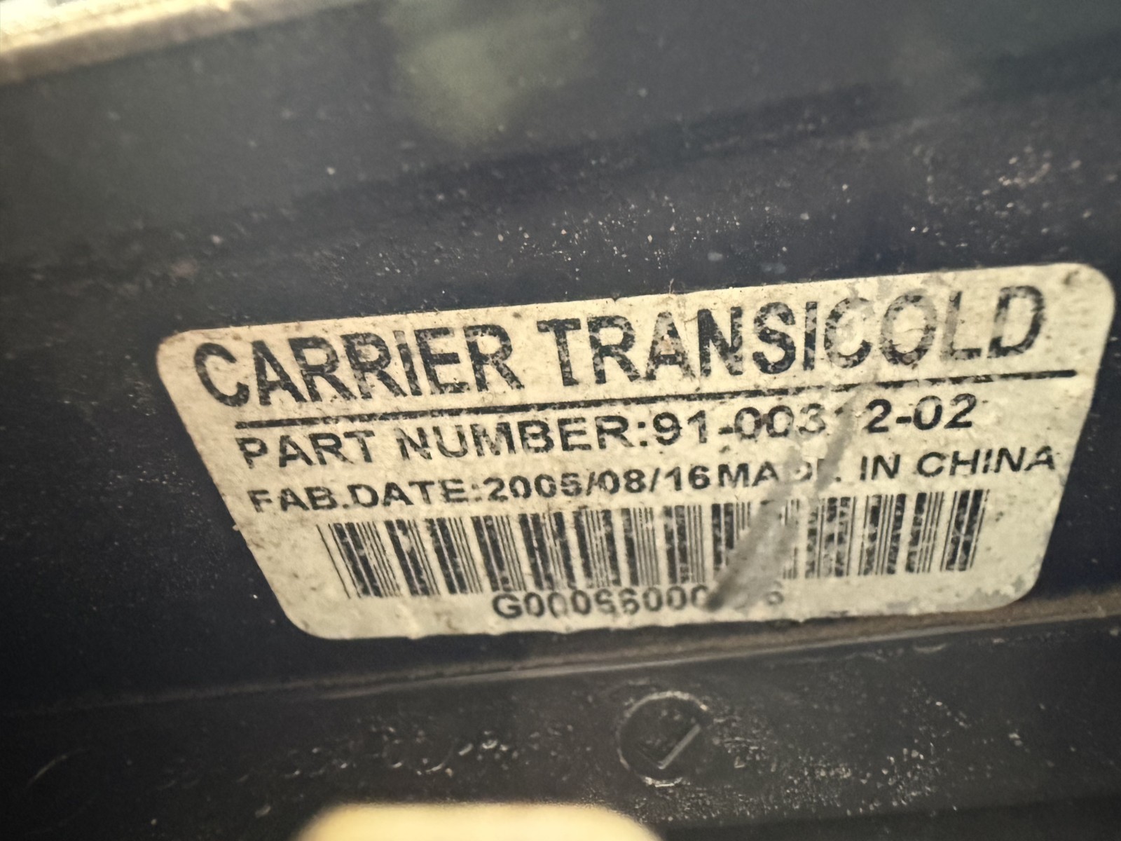 CARRIER 2100A, 2500A X2 CONTROL PANEL DISPLAY P/N: 91-00312-02