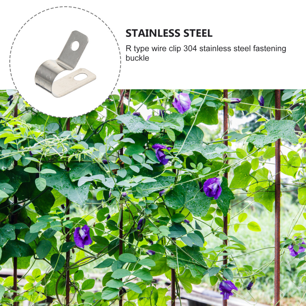 20Pcs Stainless Steel R-Type Cable Clamps Convenient Cord Fixing Holders