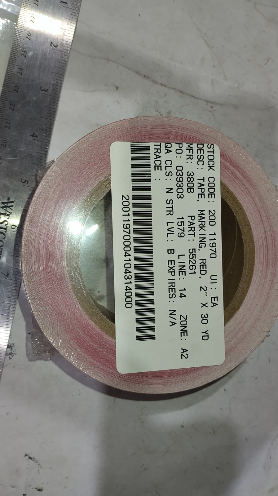 BRADY PIPE BANDING TAPE 55261 Y64359 RED 2″X30 YD