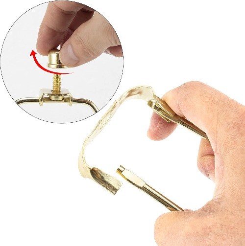 Polished Brass 6 Inch Lamp Harp Kit, 3/8 Inch Saddle Base Holes, Light Duty