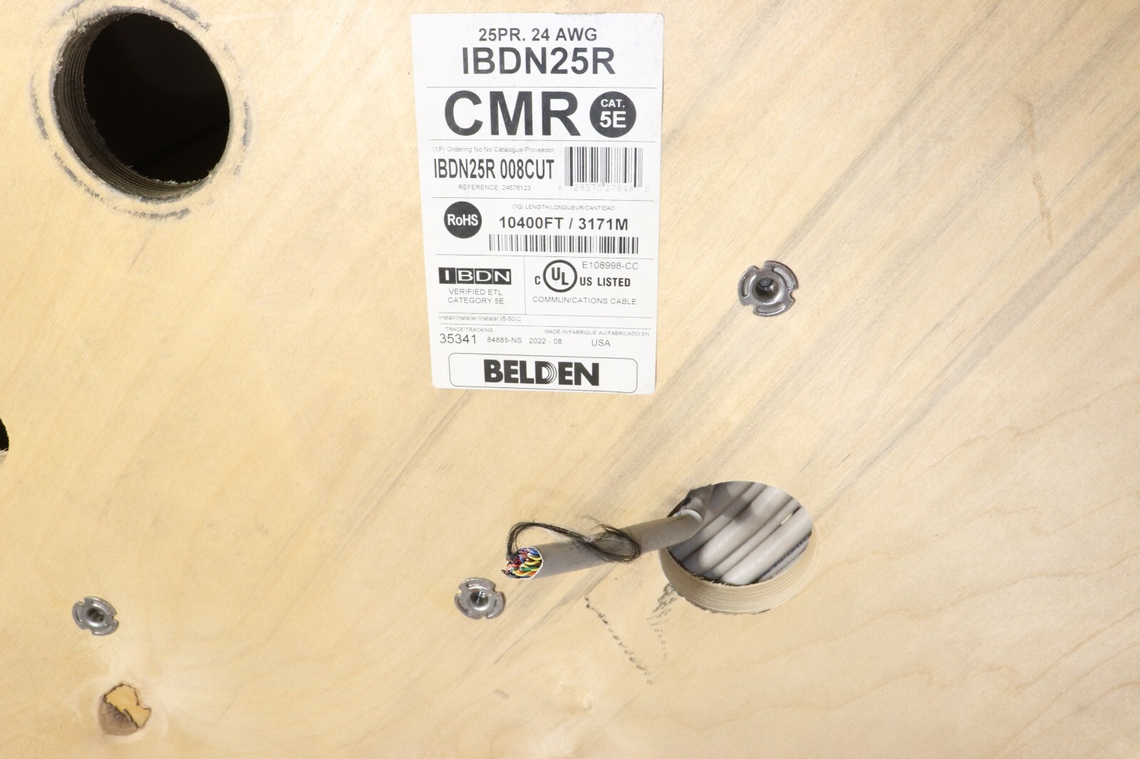 BELDEN IBDN25R 10,400FT SPOOL/REEL CAT5E CMR 25PAIR 24AWG COMMUNICATIONS CABLE